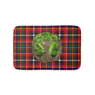 Clan Innes Tartan And Celtic Tree Of Life Bath Mat
