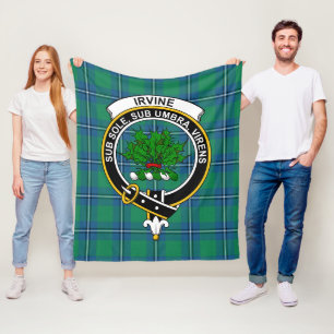 Clan Irvine Ancient Tartan Plaid Fleece Blanket