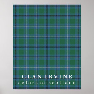 Clan Irvine Colours of Scotland Tartan Poster
