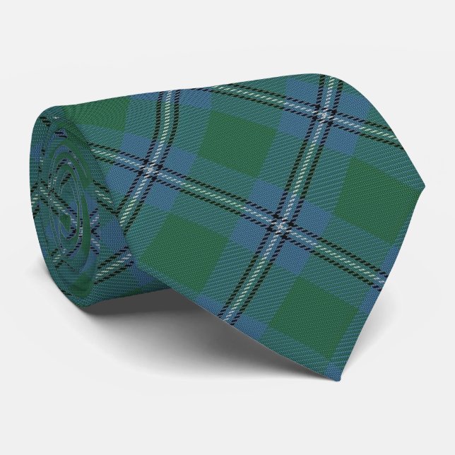 Clan Irvine Irwin Letter I Monogram Tartan Tie (Rolled)