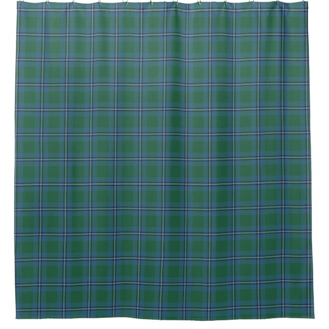 Clan Irvine Irwin Scottish Heritage Tartan Shower Curtain (Front)