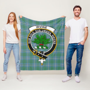 Clan Irvine Tartan Plaid Fleece Blanket