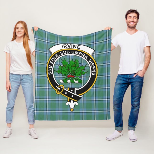 Clan Irvine Tartan Plaid Fleece Blanket (In Situ)