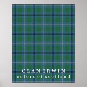 Clan Irwin Colours of Scotland Tartan Poster