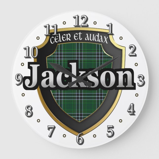 Clan Jackson Tartan Scottish Dream Clock (Front)