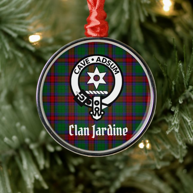 Clan Jardine Crest Badge And Tartan  Metal Tree Decoration (Tree)
