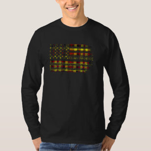 Clan Jardine Scottish tartan US flag kilt Scotland T-Shirt
