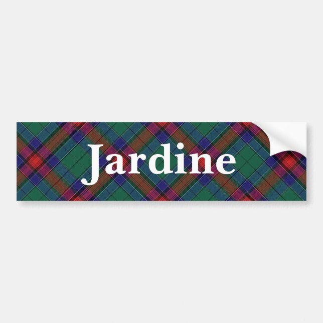 Clan Jardine Tartan Customise Your Name Bumper Sticker (Front)