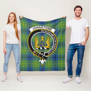 Clan Johnston Ancient Tartan Plaid Fleece Blanket