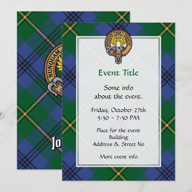 Clan Johnston Crest Invitation (Front/Back)