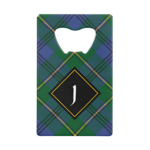Clan Johnston Crest over Tartan