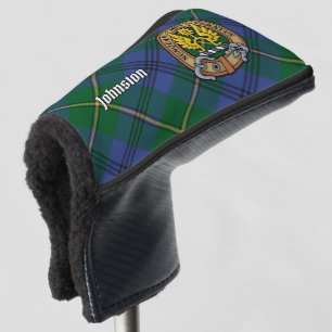 Clan Johnston Crest over Tartan Golf Head Cover