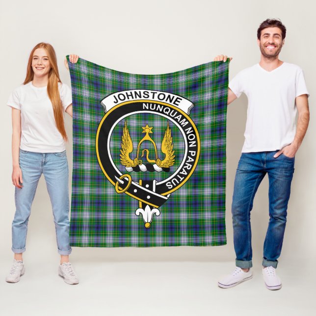 Clan Johnston Dress Tartan Plaid Fleece Blanket (In Situ)