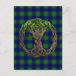 Clan Johnston Tartan And Celtic Tree Of Life Postcard
