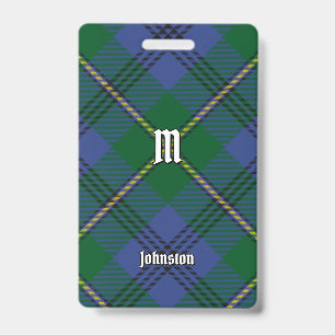 Clan Johnston Tartan Badge ID Badge