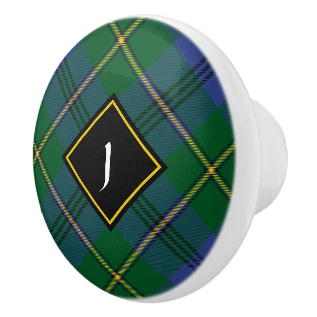 Clan Johnston Tartan Ceramic Knob (Right)