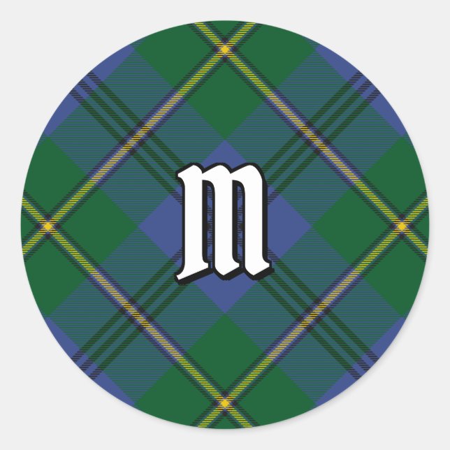 Clan Johnston Tartan Classic Round Sticker (Front)