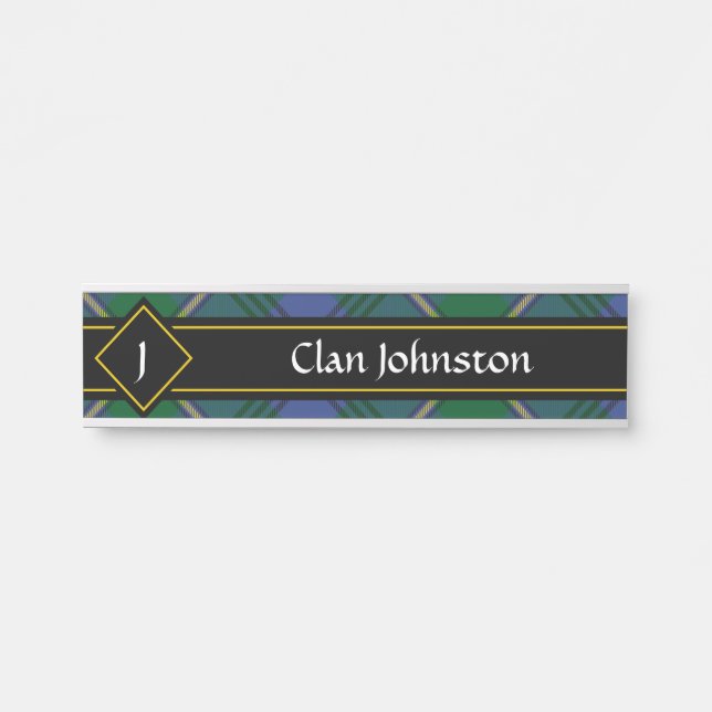 Clan Johnston Tartan Door Sign (Front)