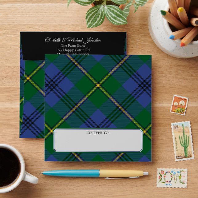 Clan Johnston Tartan Envelope (Desk)