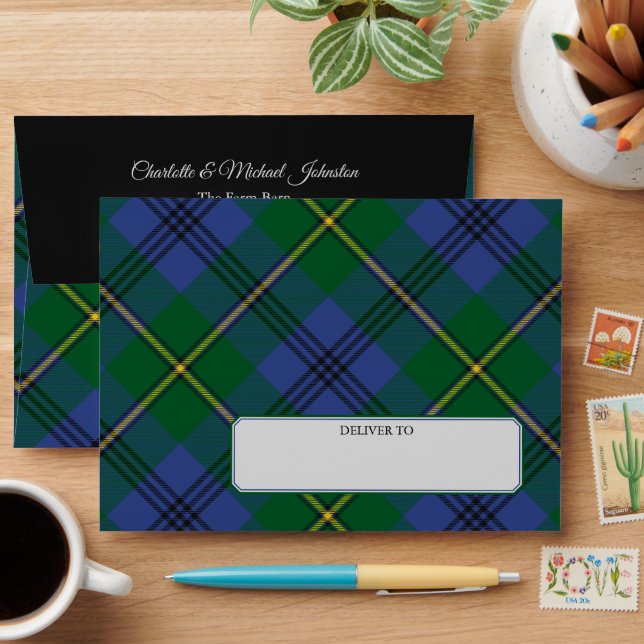 Clan Johnston Tartan Envelope (Desk)
