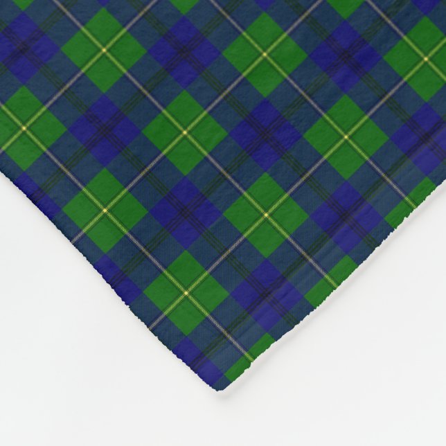 Clan Johnston Tartan Fleece Blanket (Corner)