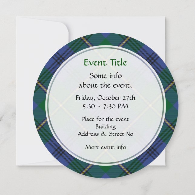 Clan Johnston Tartan Invitation (Back)