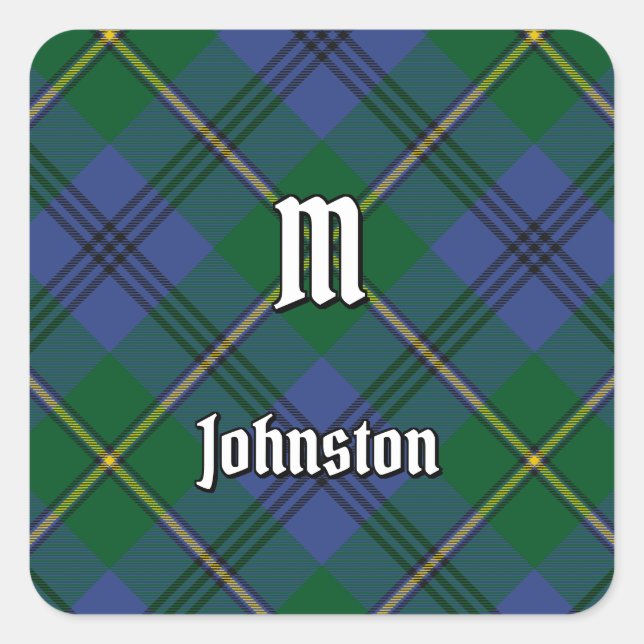 Clan Johnston Tartan Square Sticker (Front)