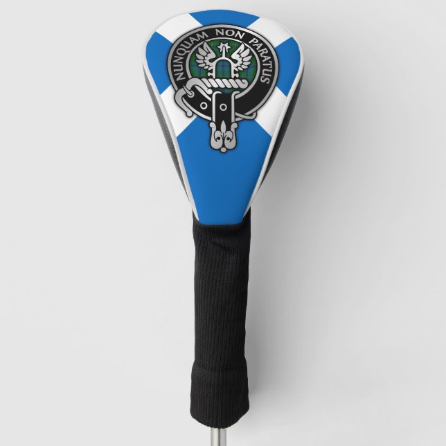 Clan Johnstone Crest & Tartan Golf Head Cover (Front)
