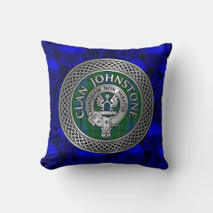Clan Johnstone Crest & Tartan Knot Cushion