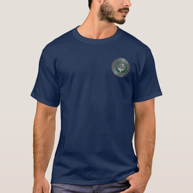 Clan Johnstone Crest & Tartan Knot T-Shirt (Front)