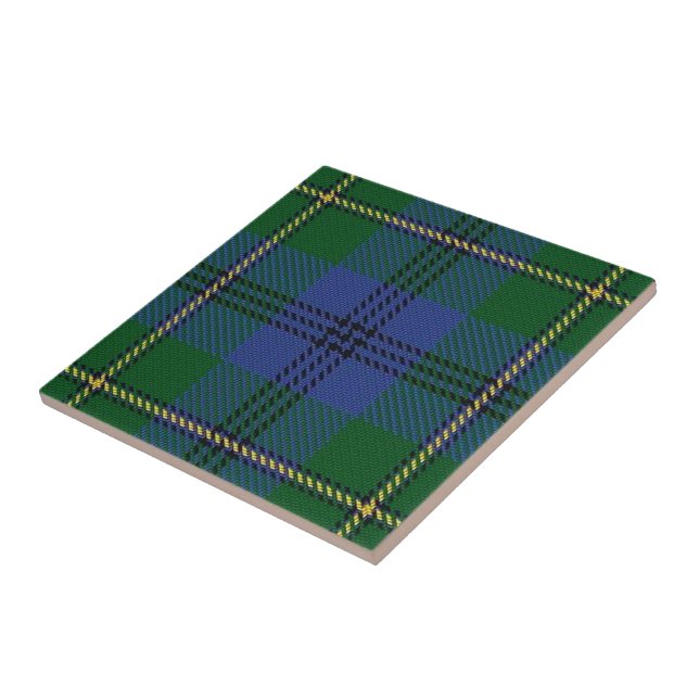 Clan Johnstone Johnston Scottish Tartan Tile (Side)