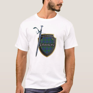 Clan Johnstone Tartan Scottish Shield & Sword T-Shirt