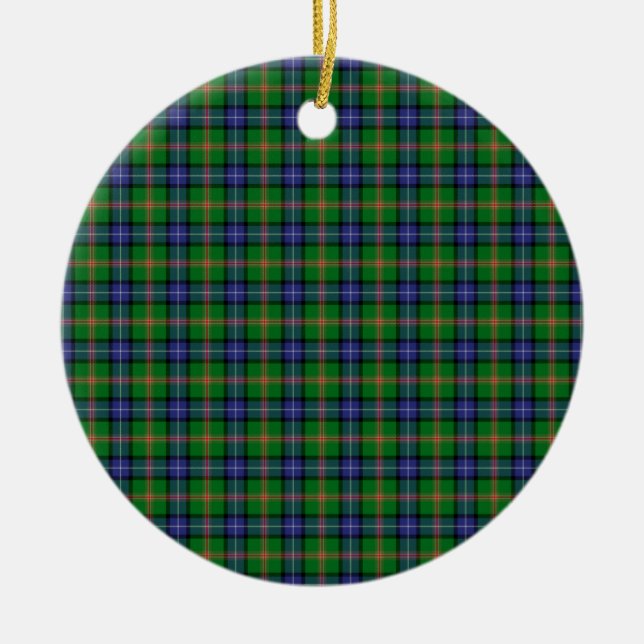 Clan Jones Tartan Ceramic Tree Decoration (Front)