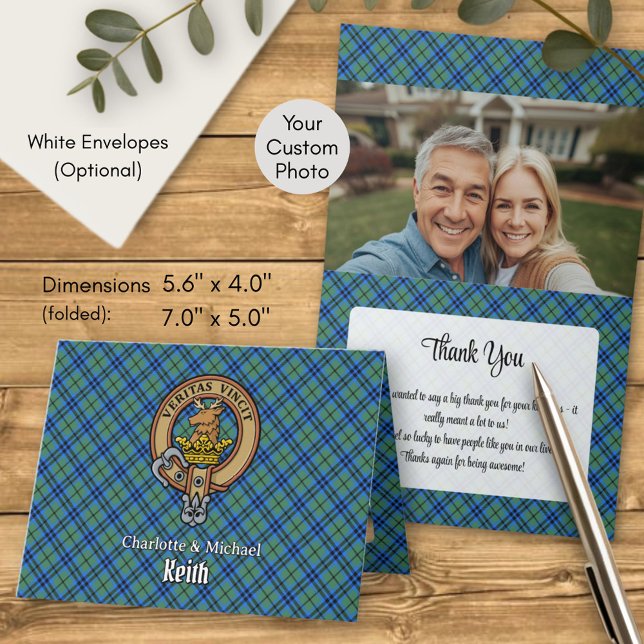 Clan Keith Crest over Tartan Invitation (Creator Uploaded)