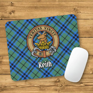 Clan Keith Crest over Tartan Mouse Mat