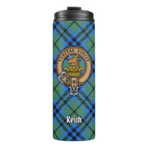 Clan Keith Crest over Tartan Thermal Tumbler