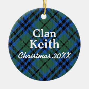Clan Keith Scottish Tartan Ceramic Tree Decoration
