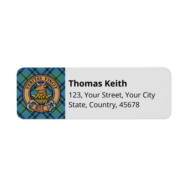 Clan Keith Tartan Label (Front)