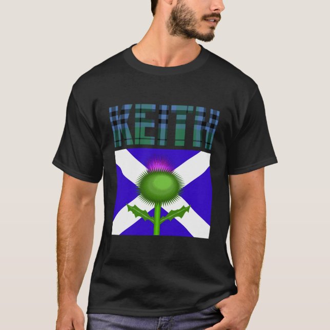 Clan Keith Tartan Scottish Family Name Scotland Pr T-Shirt (Front)