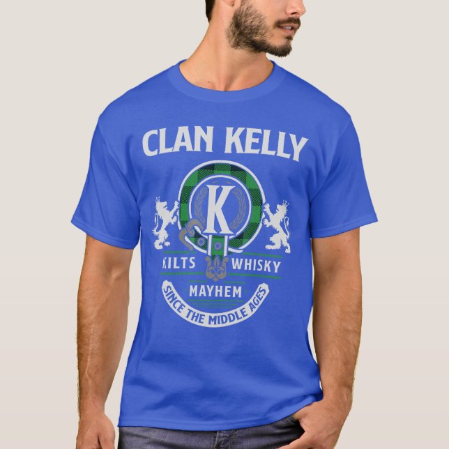 Clan Kelly Scottish Surname Family Highland Games  T-Shirt (Front)