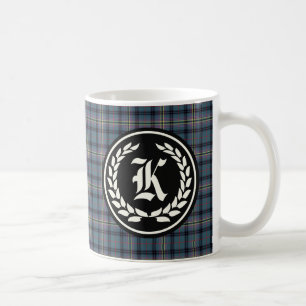 Clan Kennedy Ancient Tartan Monogram Coffee Mug