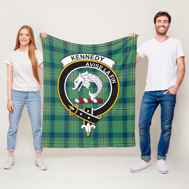 Clan Kennedy Ancient Tartan Plaid Fleece Blanket (In Situ)