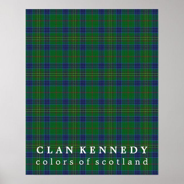Clan Kennedy Colours of Scotland Tartan Poster (Front)