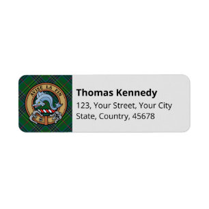 Clan Kennedy Crest over Tartan