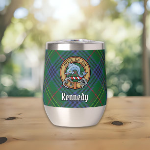 Clan Kennedy Crest over Tartan
