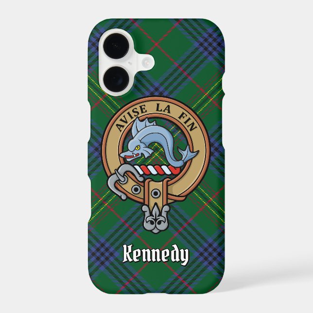 Clan Kennedy Crest over Tartan (Back)