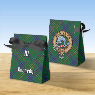 Clan Kennedy Crest over Tartan Favour Box