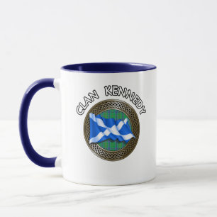 Clan Kennedy Tartan Knot & Flag Mug