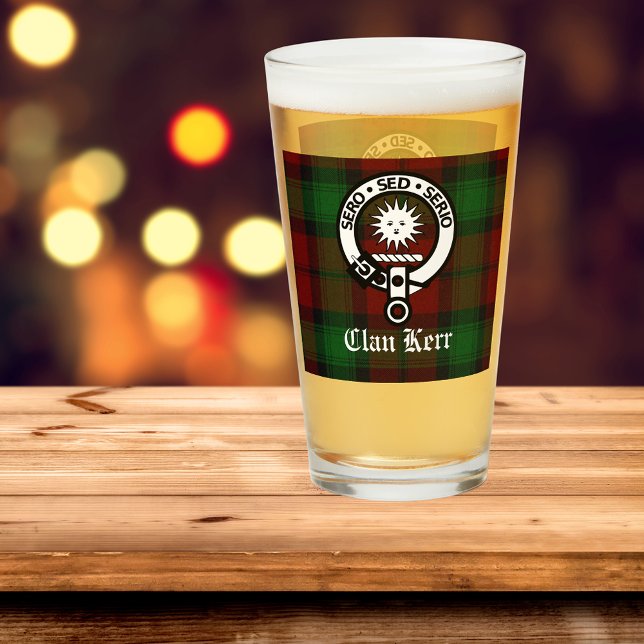 Clan Kerr Crest Badge & Tartan Glass (Creator Uploaded)