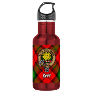 Clan Kerr Crest over Tartan 532 Ml Water Bottle